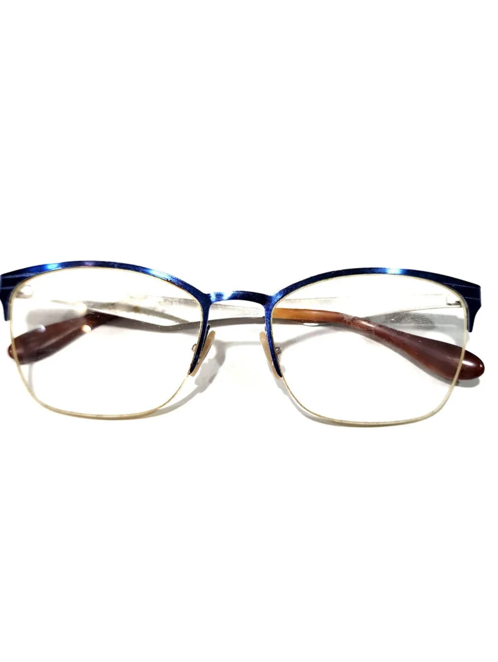 Ray Ban RB6345 2865 Blue Metal Half Rim Square Eyeglasses 52-17 135